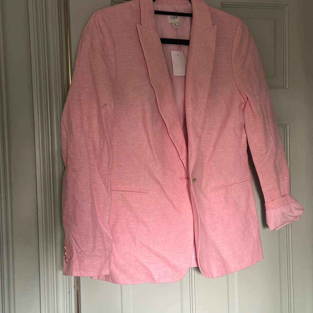 J. Crew Pink Blazer Lightweight Relaxed Fit